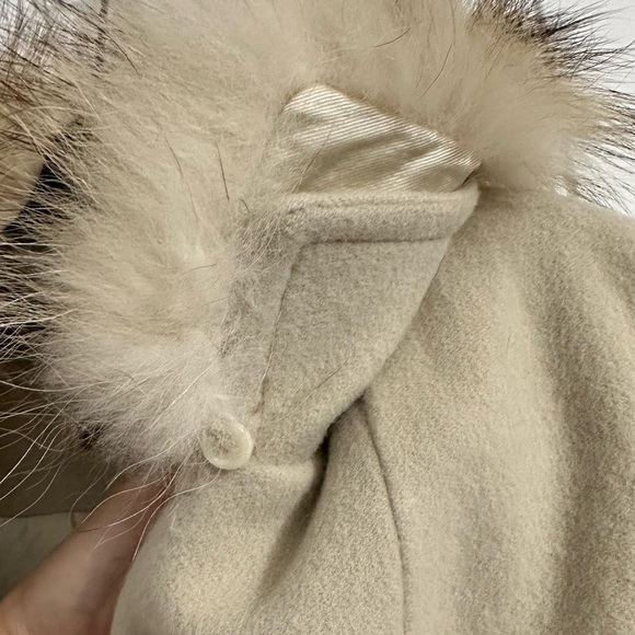 BCBGMAXAZRIA Wool & Angora Blend Cream Coat - Picture 7 of 9